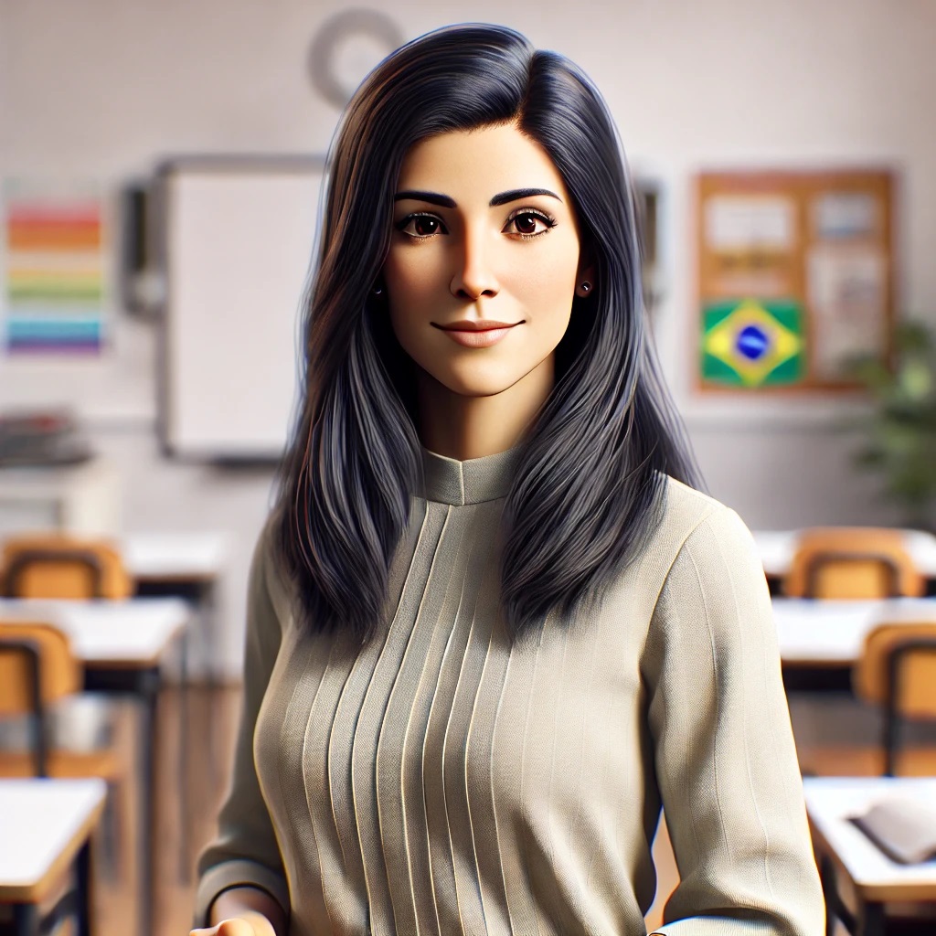 Professora dando aula online
